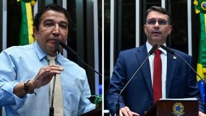 Magno Malta e Flávio Bolsonaro