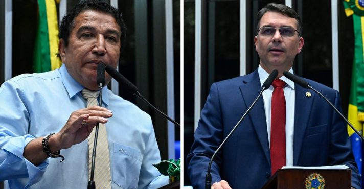 Magno Malta e Flávio Bolsonaro