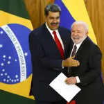 O ditador da Venezuela, Nicolás Maduro, em encontro com Lula da Silva, seu aliado | Foto: Marcello Casal Jr/Agência Brasil