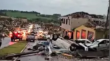 Temporal causa destruição em Rio Bonito do Iguaçu (PR), no final da tarde da sexta-feira 7 | Foto: Reprodução/Redes sociais