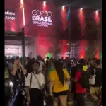 Manifestação de esquerda na entrada da COP30, em Belém