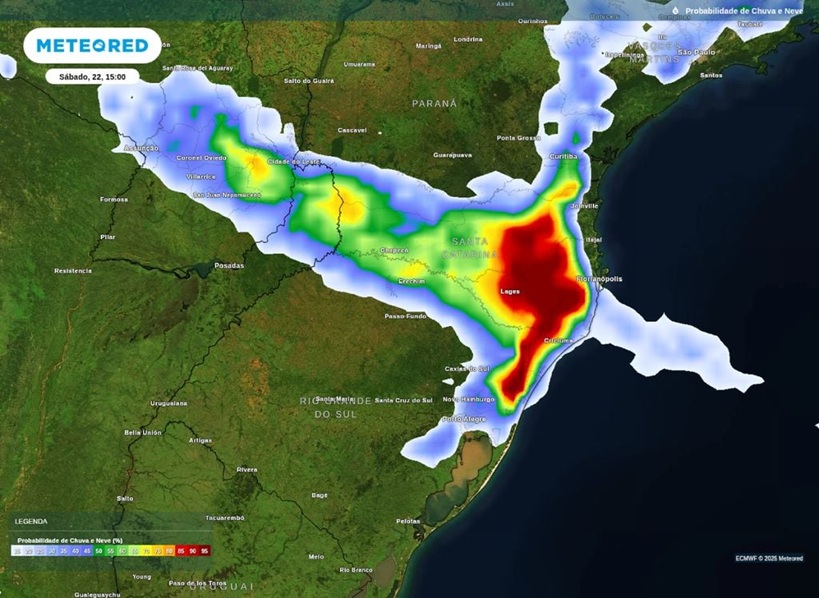 frente fria e chuva no sul - meteored 22112025