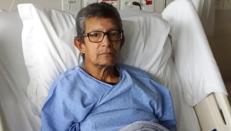 geraldo vaz júnior em leito hospitalar