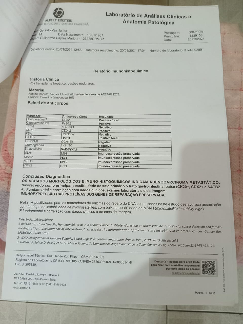 laudo câncer
