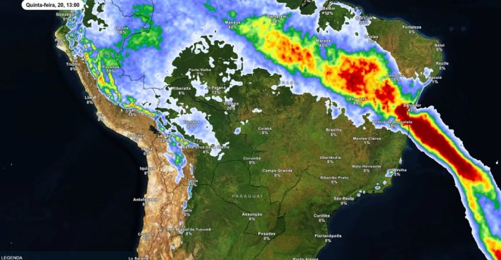 mapa do brasil - previsão do tempo meteored 19112025 - frente fria chuvas fortes