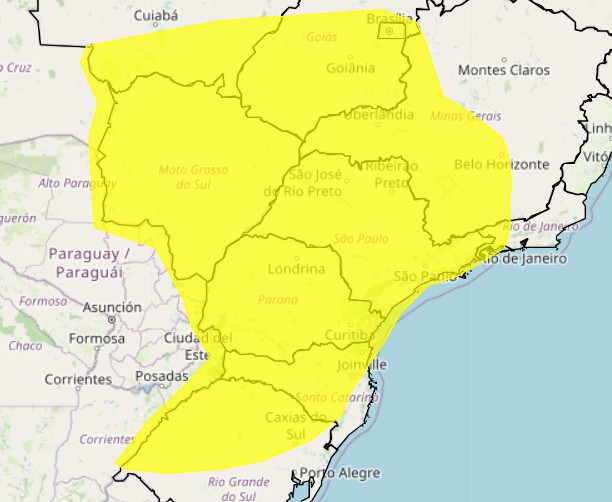 previsão do tempo - alerta de tempestade - domingo - 02112025