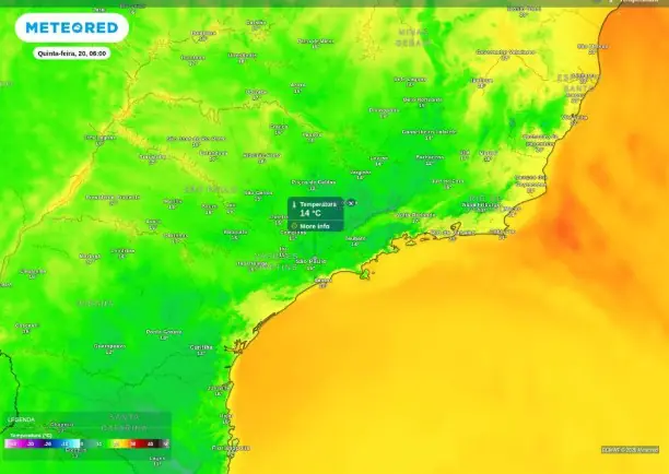 temperatura sudeste meteored