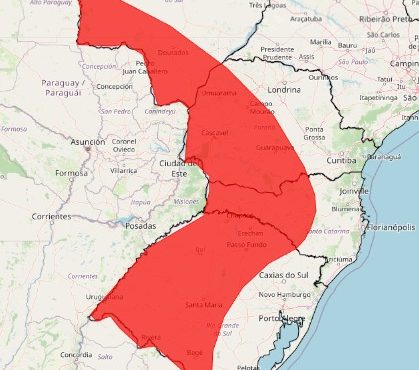 Alerta do Inmet para tempestades severas em 4 Estados | Foto: Reprodução/Inmet