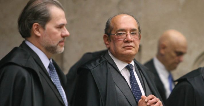 Os ministros do Supremo Tribunal Federal, Gilmar Mendes, Dias Toffoli e Alexandre de Moraes, durante sessão da Corte | Foto: Nelson Jr./SCO/STF