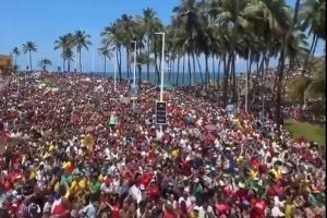 Vídeo postado por deputados mostra imagens de manifestação realizada em 21 de setembro, em Salvador | Foto: Reprodução/X/@AndradeVelLula