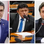 Helder Barbalho, Delegado Éder Mauro e Celso Sabino | Fotos: Governo do Pará e Câmara dos Deputados