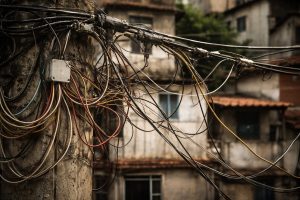 As ligações clandestinas, conhecidas como 'gatos' na energia elétrica, agravam os riscos de acidentes | Foto: Reprodução/X