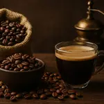 Enquanto a saca de café brasileiro sai por pouco mais de R$ 1,3 mil, países como a Alemanha, por exemplo, exportam a R$ 12 mil, mesmo sem serem produtores | Foto: Divulgação/Oeste | Imagem criada com o auxílio de inteligência artificial