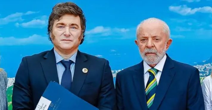 Os presidentes da Argentina, Javier Milei, e do Brasil, Lula da Silva | Foto: Ricardo Stuckert/PR