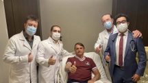 Jair Bolsonaro em janeiro de 2022, durante internação para desobstruir o intestino em consequência de atentado político | Foto: Reprodução/X