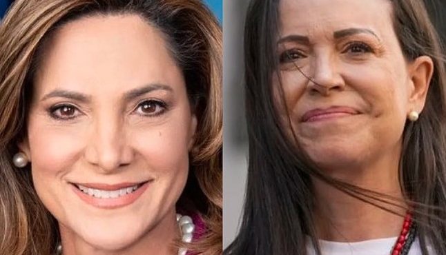 A deputada dos EUA Elvira Salazar e a opositora à ditadura venezuela Corina Machado: a caminho de Oslo, na Noruega | Foto: Reprodução/Redes sociais