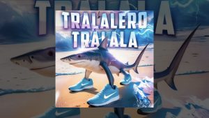 O meme Tralalero Tralala: tubarão calçando Nike por meio de inteligência artificial | Foto: Reprodução/X