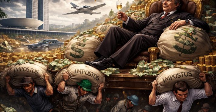 O Judiciário, em particular, lidera esse festim fiscal | Foto: Divulgação/Oeste | Imagem criada com o auxílio de inteligência artificial