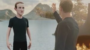 Mark Zuckerberg e seu avatar no Metaverso | Foto: Reprodução/Facebook
