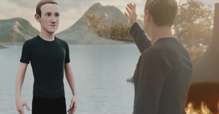 Mark Zuckerberg e seu avatar no Metaverso | Foto: Reprodução/Facebook