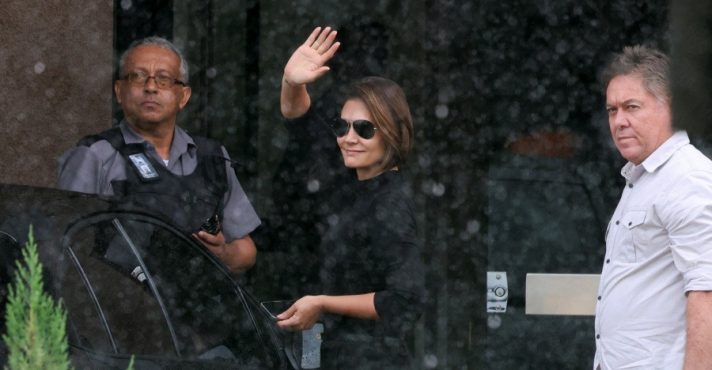 Michelle Bolsonaro durante visita à Superintendência da Polícia Federal, em Brasília | Foto: Divulgação/EBC