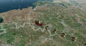 O acompanhamento do trenó do Papai Noel é realizado a partir da Base da Força Espacial Peterson, localizada em Colorado Springs, e reúne militares dos Estados Unidos e do Canadá | Foto: Reprodução/Youtube