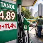 Preço do etanol reflete pressão inflacionária na capital paulista | Foto: Montagem sobre reprodução/Oeste