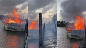TCP põe fogo em barco de pesca avaliado em R$ 1,8 mi no Ceará