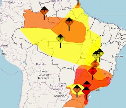 Alertas do Inmet em vigor nesta terça-feira, 30 | Foto: Reprodução/Inmet