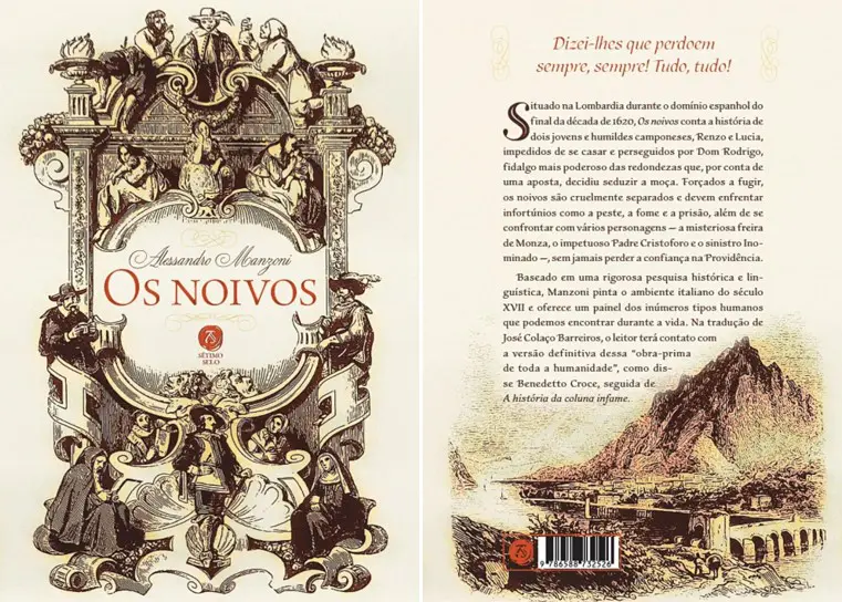 Capa e contracapa de 'Os Noivos', de Alessandro Manzoni | Foto: Reprodução/Amazon