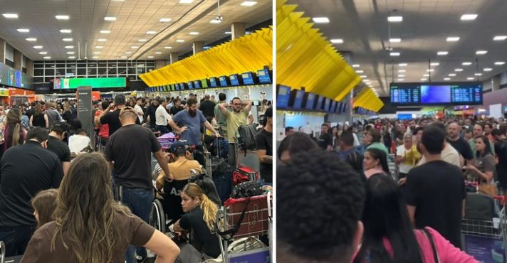 Passageiros registraram o caos nos Aeroporto de Congonhas | Foto: Reprodução/Redes sociais