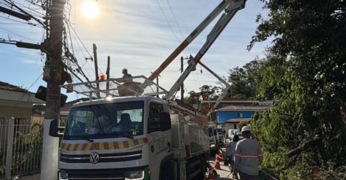 Além de afetar semáforos, vendaval derrubou árvores e deixou milhares de paulistanos sem luz | Foto: Enel/Divulgação
