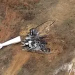 Imagem aérea mostra o que sobrou de uma das aeronaves | Foto: Reprodução/X