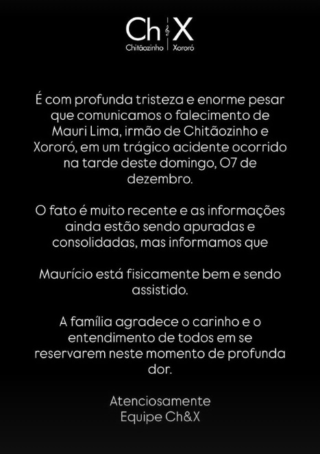 morte de mauri chitaozinho xororo