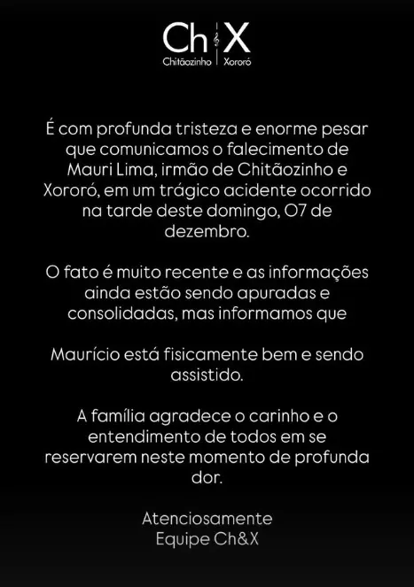 morte de mauri chitaozinho xororo