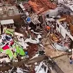 Situação de Rio Bonito do Iguaçu (PR), depois de passagem de tornado | Foto: Reprodução/Agência Brasil