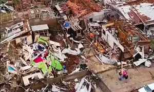 Situação de Rio Bonito do Iguaçu (PR), depois de passagem de tornado | Foto: Reprodução/Agência Brasil