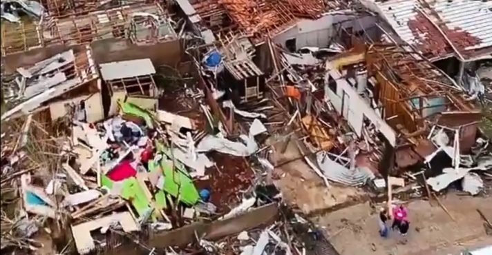 Situação de Rio Bonito do Iguaçu (PR), depois de passagem de tornado | Foto: Reprodução/Agência Brasil