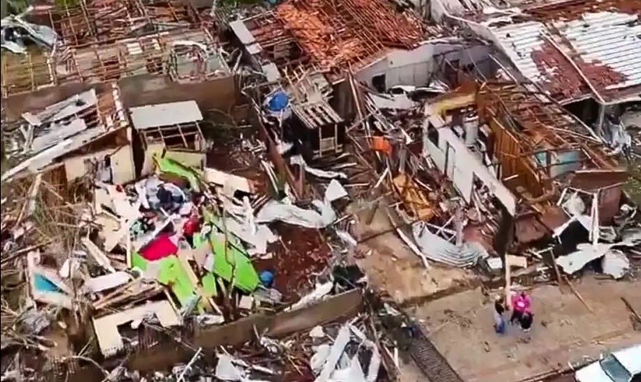 Situação de Rio Bonito do Iguaçu (PR), depois de passagem de tornado | Foto: Reprodução/Agência Brasil
