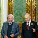 O presidente Lula durante um encontro com o russo Vladimir Putin | Foto: Ricardo Stuckert/PR