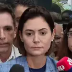 Michelle concede entrevista coletiva no hospital em que Bolsonaro passou por exames | Foto: CNN/Reprodução