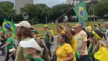 Com bandeira e cores do Brasil, manifestantes pedem anistia e criticam STF em Brasília