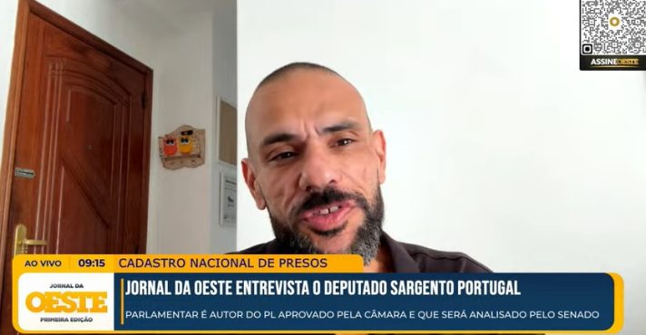 Deputado Sargento Portugal (Podemos-RJ) concede entrevista, nesta sexta-feira, 16
