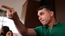 Flávio Bolsonaro durante coletiva em Brasília (DF) - 7/12/2025 | Foto: Wilton Junior/Estadão Conteúdo