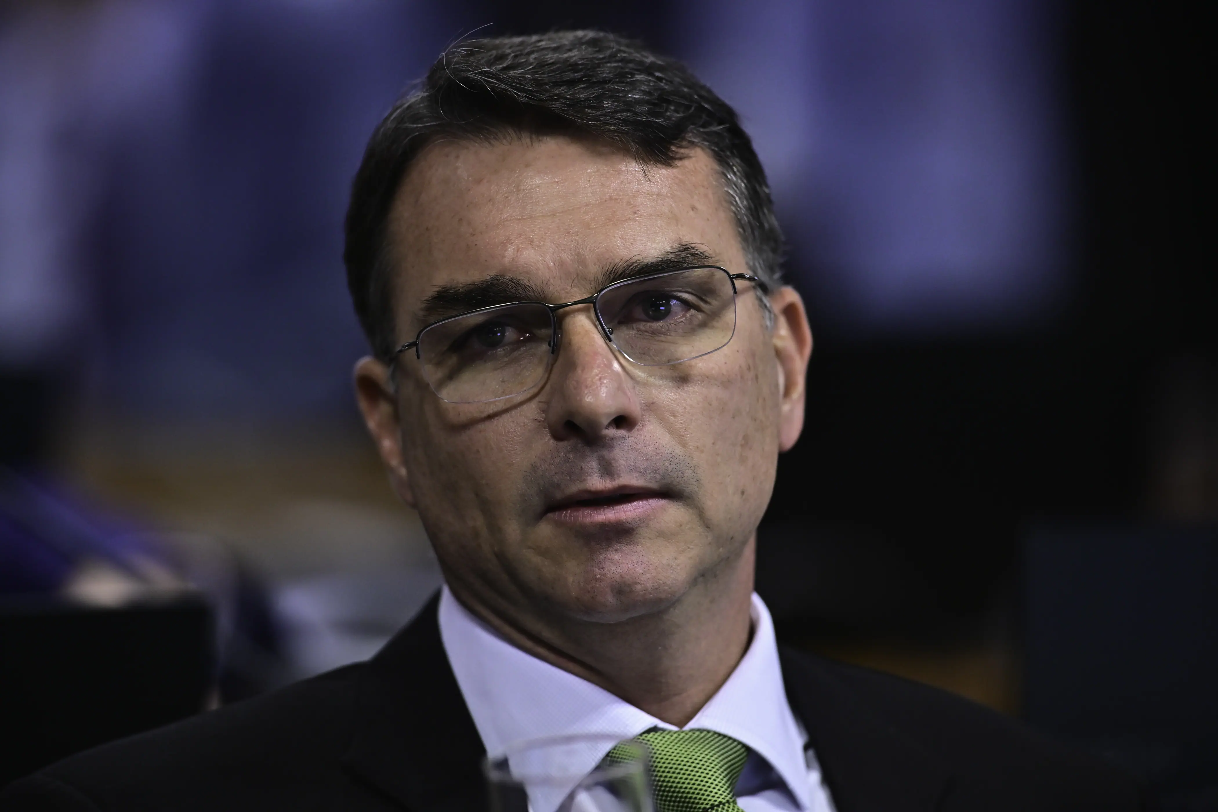 O senador Flávio Bolsonaro (PL-RJ), durante a sabatina do procurador-geral da República, Paulo Gonet - 12/11/2025 | Foto: Ton Molina/FotoArena/Estadão Conteúdo
