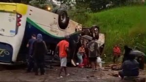 Coletivo fazia a linha entre Muriaé e Itaperuna no momento do incidente | Foto: X/Reprodução