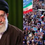 Aiatolá Ali Hosseini Khamenei e os protestos contra o governo do Irã | Foto: Montagem sobre reprodução/Redes sociais