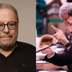 O ator Carlos Vereza e o deputado federal André Janones | Montagem sobre reprodução/Redes sociais