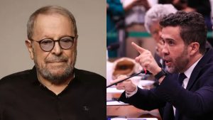 O ator Carlos Vereza e o deputado federal André Janones | Montagem sobre reprodução/Redes sociais