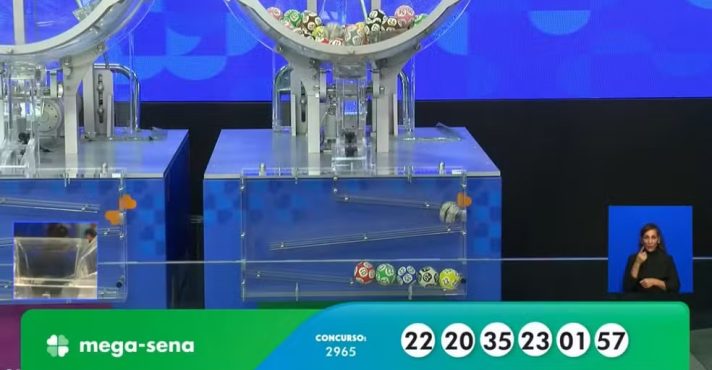 Dezenas sorteadas no concurso 2965 da Mega-Sena | Foto: Reprodução/YouTube